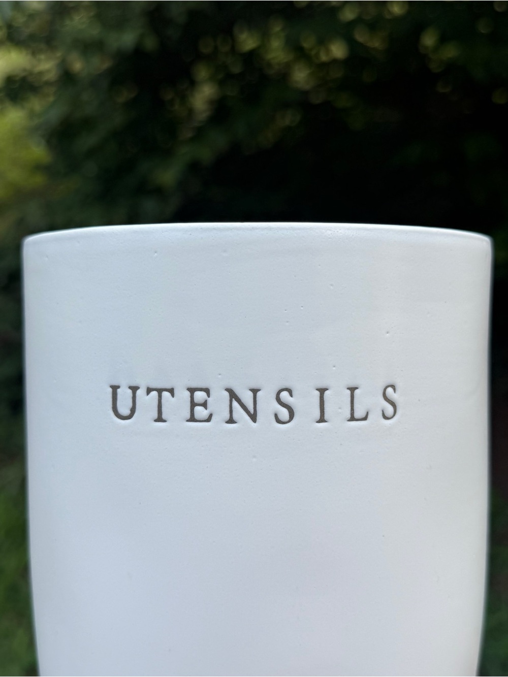 . Hearth & Hand by Magnolia Farmhouse Cream Stoneware Utensils Holder Canister - Picture 5 of 15